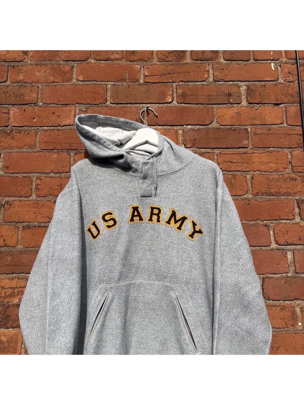 vintage US Army 1/4 button neck hoodie 00s M